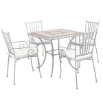 VENTUS - set tavolo in ferro cm 80 x 80 x 74 h con 4 poltrone Ventus