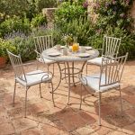 VENTUS - set tavolo in ferro Ø 90 x 74 h con 4 poltrone Ventus