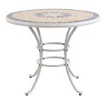 VENTUS - set tavolo in ferro Ø 90 x 74 h con 4 poltrone Ventus