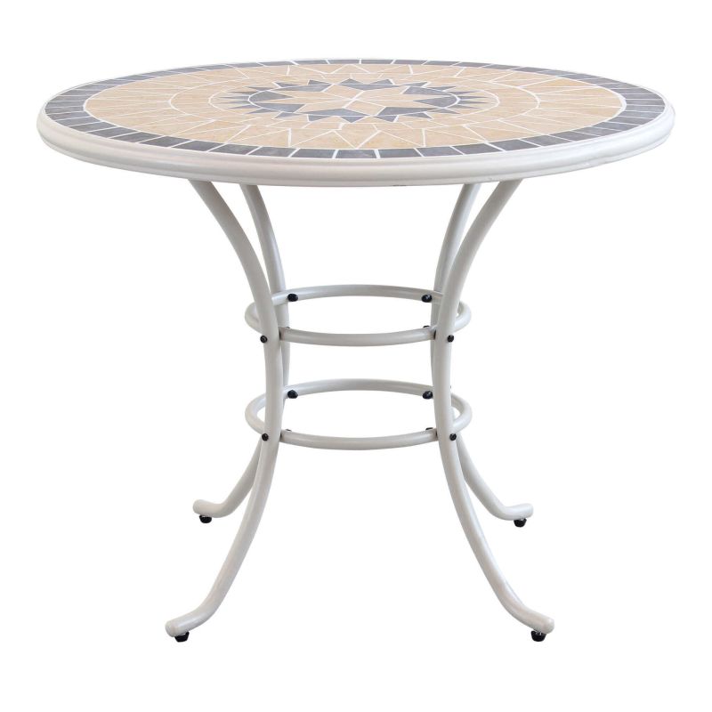 VENTUS - set tavolo in ferro Ø 90 x 74 h con 4 poltrone Ventus