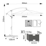 ACHILLES - ombrellone da giardino decentrato