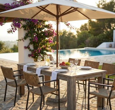 STATUS - ombrellone da giardino palo centrale in legno 2 x 3 m