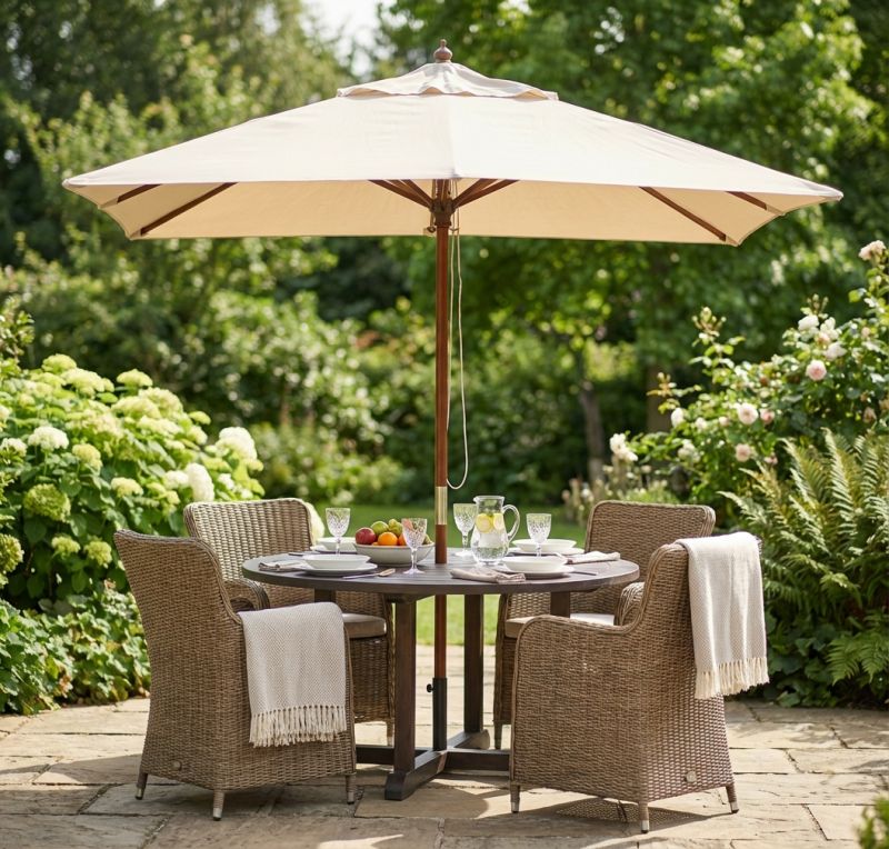 STATUS - ombrellone da giardino palo centrale in legno 3 x 3 m