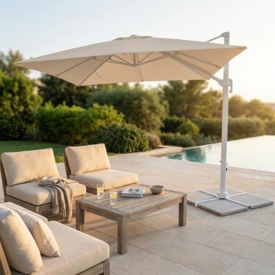 BACTRUS - ombrellone da giardino decentrato 3 x 3 m