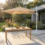 BACTRUS - ombrellone da giardino decentrato 3 x 3 m