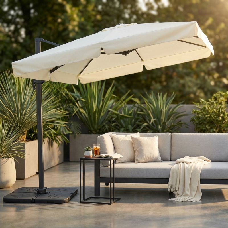 BACTRUS - ombrellone da giardino decentrato 3 x 4 m