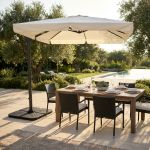 BACTRUS - ombrellone da giardino decentrato 3 x 4 m