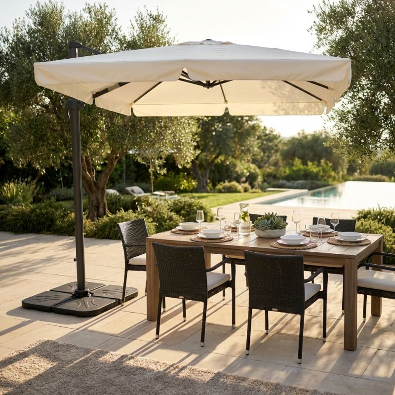 BACTRUS - ombrellone da giardino decentrato 3 x 4 m