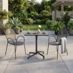 OPERA - set tavolo in alluminio cm 70 x 70 x 73 h con 2 poltrone Maris