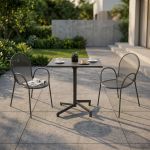 OPERA - set tavolo in alluminio cm 70 x 70 x 73 h con 2 poltrone Maris