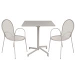 OPERA - set tavolo in alluminio cm 70 x 70 x 73 h con 2 poltrone Maris
