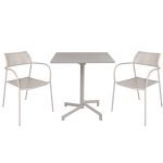 OPERA - set tavolo in alluminio cm 70 x 70 x 73 h con 2 poltrone Aviim