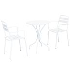 ROMANUS - set tavolo in metallo cm Ø 60 x 71h con 2 poltrone Romanus