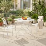 ROMANUS - set tavolo in metallo cm 70 x 70 x 72 h con 2 poltrone Romanus