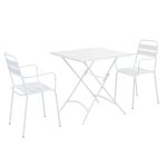 ROMANUS - set tavolo in metallo cm 70 x 70 x 72 h con 2 poltrone Romanus