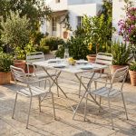 ROMANUS - set tavolo in metallo cm 110 x 70 x 72 h con 4 poltrone Romanus