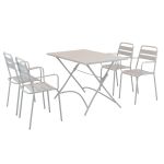 ROMANUS - set tavolo in metallo cm 110 x 70 x 72 h con 4 poltrone Romanus