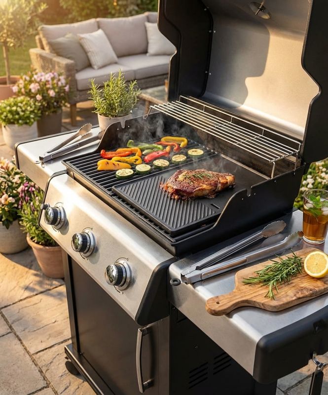 PIASTRA - piastra in ghisa per barbecue STARK 3 fuochi