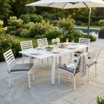 DEXTER - set tavolo in alluminio cm 160/240 x 90 x 75 h con 6 sedie Dexter