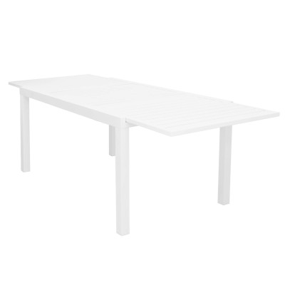DEXTER - set tavolo in alluminio e teak cm 160/240 x 90 x 75 h con 6 poltrone Venus