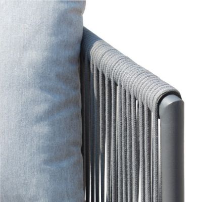 URANUS - salotto da giardino in alluminio e corda con cuscini