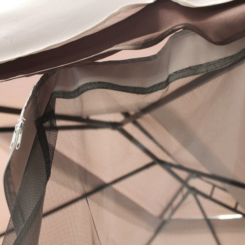 AULUS - gazebo da giardino in alluminio completo di pareti laterali