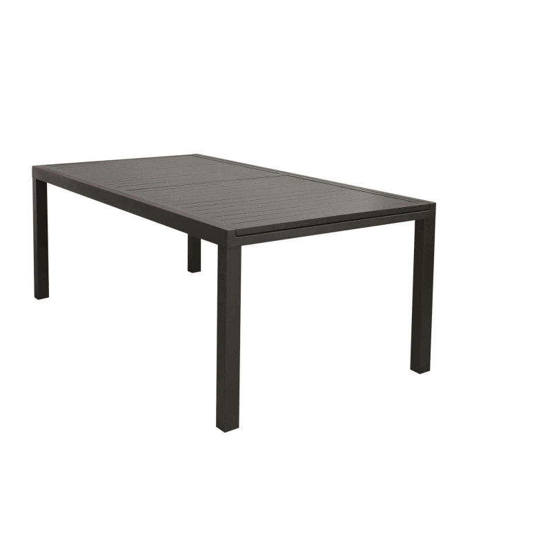 DEXTER - set tavolo in alluminio e teak cm 200/300 x 100 x 74 h con 10 poltrone Dexter