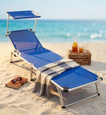 brandina pieghevole prendisole da mare e campeggio in alluminio con tettuccio super cm 187 x 60 x 30 h