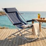 sdraio mare prendisole basculante pieghevole in alluminio cm 66 x 55 x 74 h