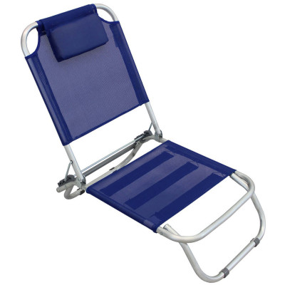 spiaggina mare prendisole in alluminio completa di cuscino cm 56 x 47 x 20/72 h