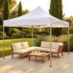 LEVIS - gazebo pieghevole e richiudibile completo di sacca protettiva in alluminio 3 x 3 m