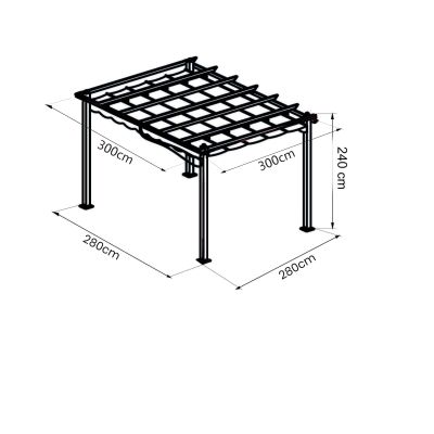 ARON - gazebo da giardino 3 x 3 m