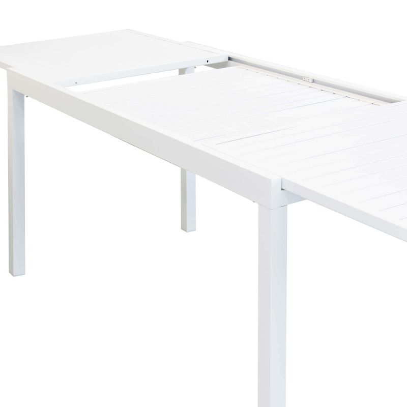 DEXTER - set tavolo in alluminio cm 200/300 x 100 x 74 h con 10 poltrone Venus