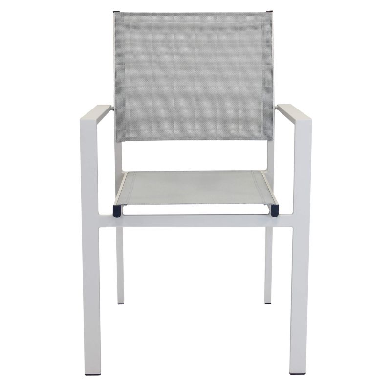 DEXTER - set tavolo in alluminio cm 160/240 x 90 x 75 h con 6 poltrone Venus