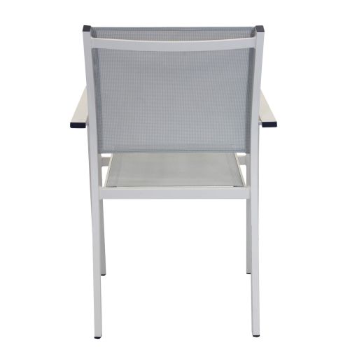 DEXTER - set tavolo in alluminio cm 160/240 x 90 x 75 h con 8 poltrone Venus