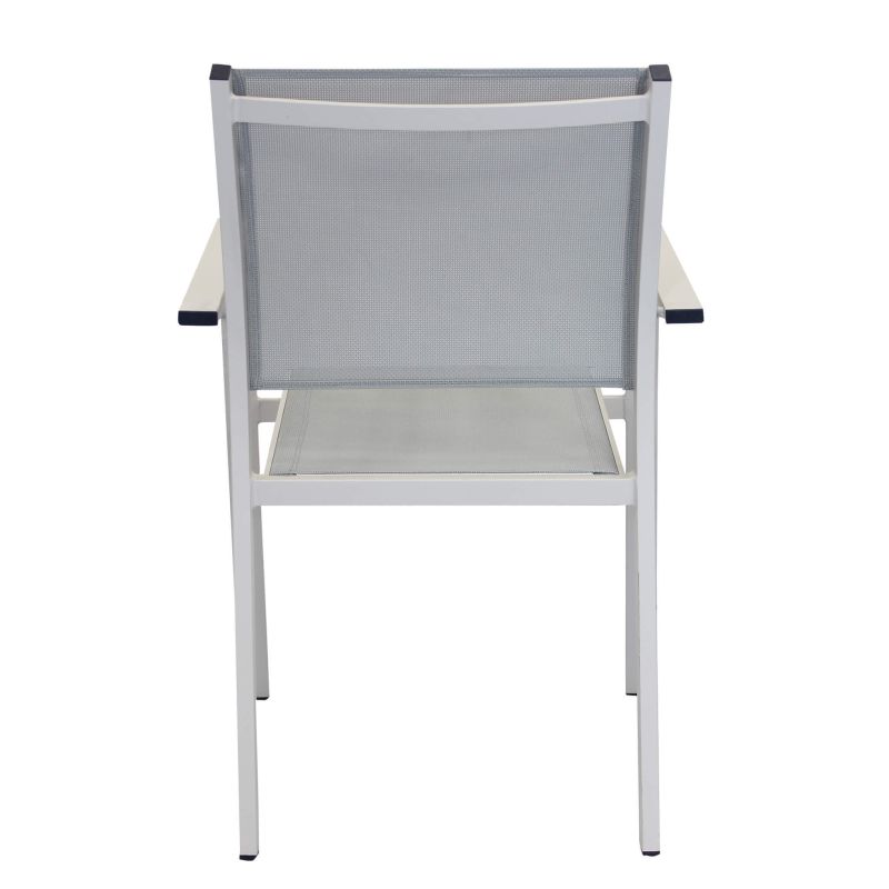 DEXTER - set tavolo in alluminio cm 160/240 x 90 x 75 h con 8 poltrone Venus