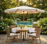 VICTOR - ombrellone rotondo da giardino palo centrale in legno 3 m