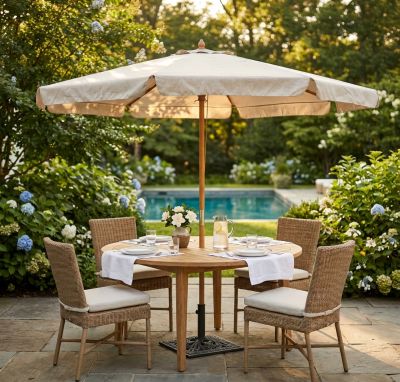 VICTOR - ombrellone rotondo da giardino palo centrale in legno 3 m