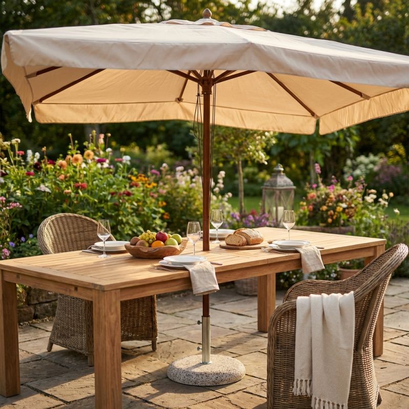 VICTOR - ombrellone da giardino palo centrale in legno 2 x 3 m