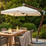 VICTOR - ombrellone da giardino decentrato con palo in legno 3 x 4 con mantovana