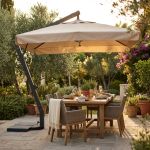 VICTOR - ombrellone da giardino decentrato metallo 3 x 3 con mantovana