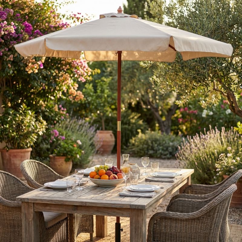 DOMINUS - ombrellone rotondo da giardino palo centrale in legno 3 m