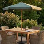 DOMINUS - ombrellone rotondo da giardino palo centrale in legno 3 m