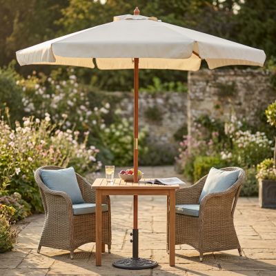 DOMINUS - ombrellone rotondo da giardino palo centrale in legno 2,5 m