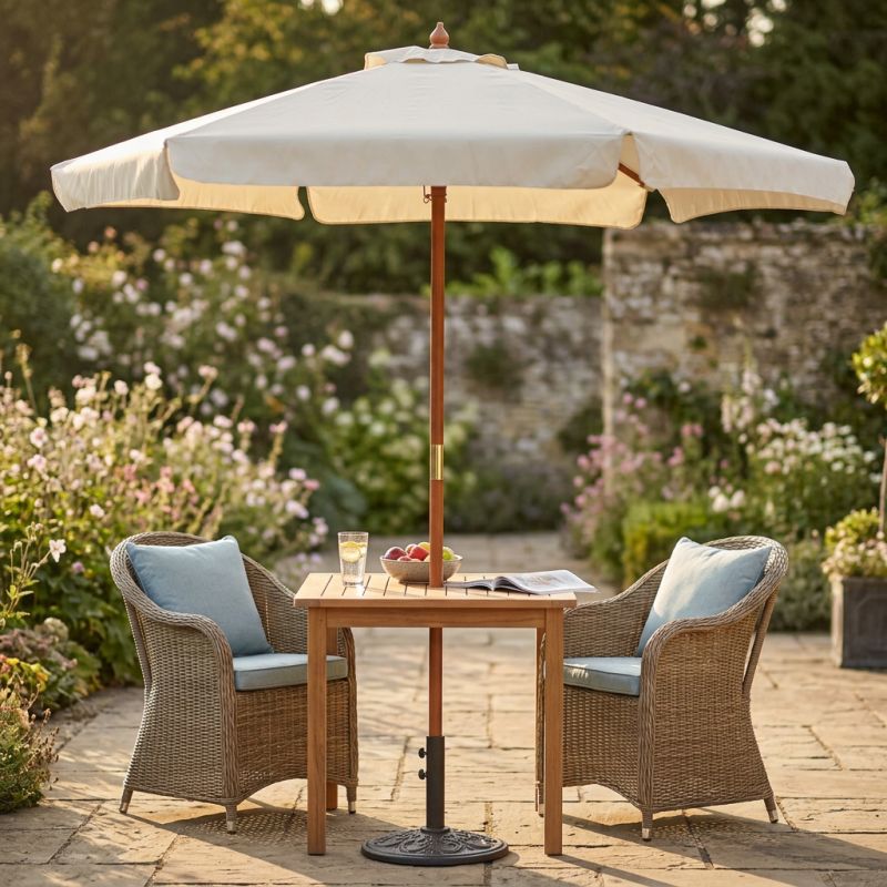 DOMINUS - ombrellone rotondo da giardino palo centrale in legno 2,5 m