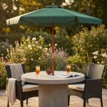 DOMINUS - ombrellone rotondo da giardino palo centrale in legno 2,5 m