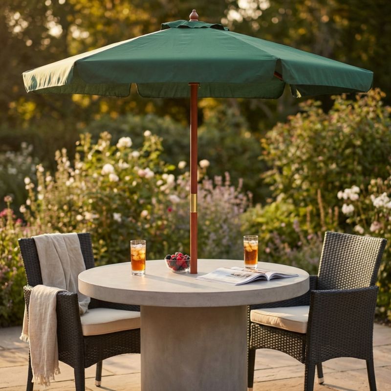 DOMINUS - ombrellone rotondo da giardino palo centrale in legno 2,5 m