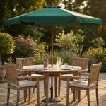 DOMINUS - ombrellone rotondo da giardino palo centrale in legno 2,5 m