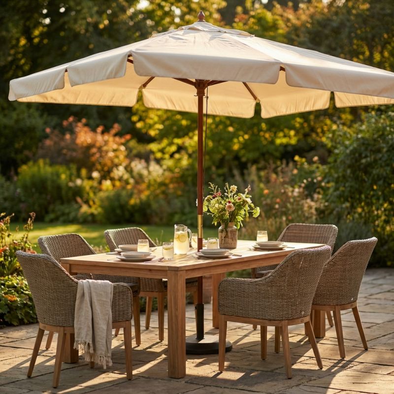 DOMINUS - ombrellone da giardino palo centrale in legno 2 x 3 m