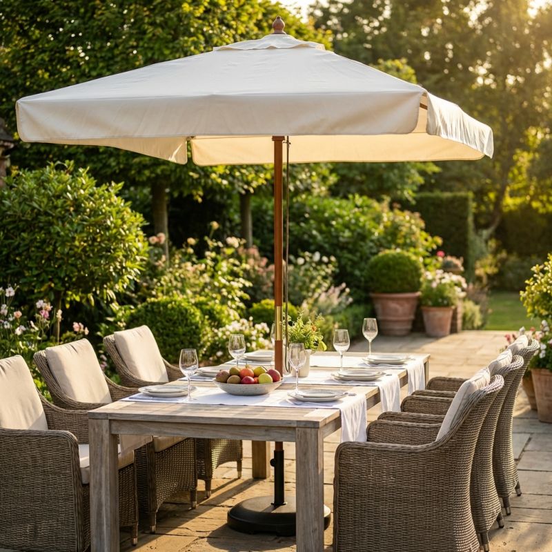 DOMINUS - ombrellone da giardino palo centrale in legno 2 x 3 m